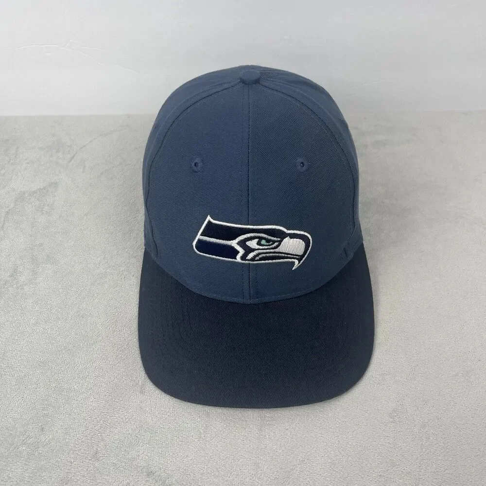 Seattle Seahawks Hat Cap Fitted Mens Blue NFL Football Sports‎ Fan